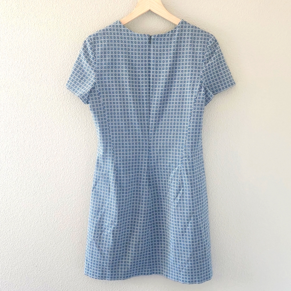 Theory Blue Patterned Shift Dress - Picture 10 of 11